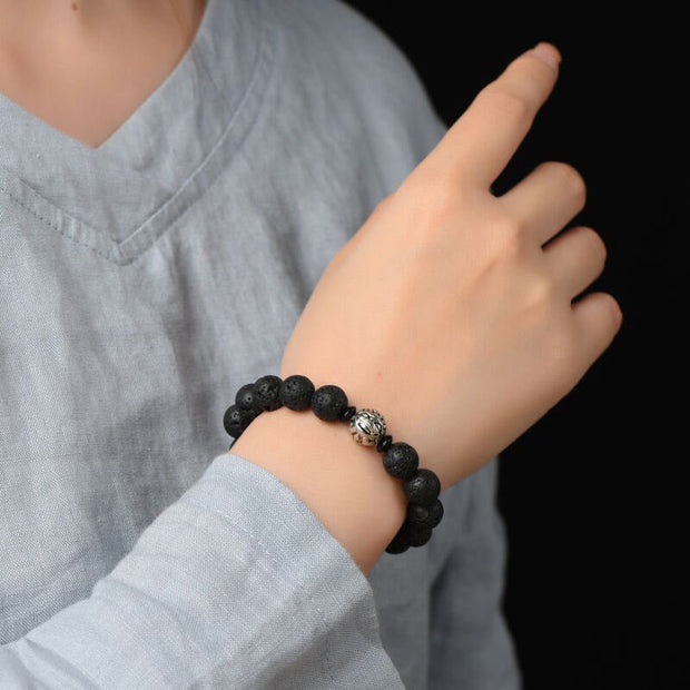 FREE Today: Relieve Anxiety Lava Rock Beads White Copper PiXiu Bracelet