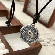 Buddha Stones 999 Sterling Silver Tai Chi Yin Yang Bagua Design Mountain Ghosts Spend Money Necklace Pendant Necklaces & Pendants BS 13