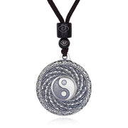 Buddha Stones 999 Sterling Silver Tai Chi Yin Yang Bagua Design Mountain Ghosts Spend Money Necklace Pendant Necklaces & Pendants BS 19