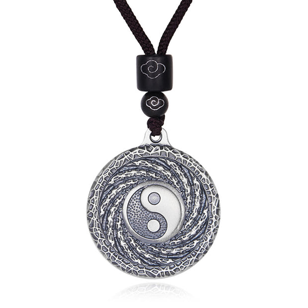 Buddha Stones 999 Sterling Silver Tai Chi Yin Yang Bagua Design Mountain Ghosts Spend Money Necklace Pendant Necklaces & Pendants BS 19