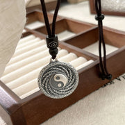 Buddha Stones 999 Sterling Silver Tai Chi Yin Yang Bagua Design Mountain Ghosts Spend Money Necklace Pendant