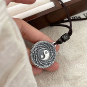 Buddha Stones 999 Sterling Silver Tai Chi Yin Yang Bagua Design Mountain Ghosts Spend Money Necklace Pendant Necklaces & Pendants BS 17