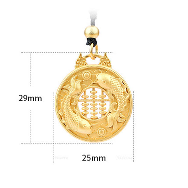 Buddha Stones Gold Plated Copper Koi Fish Strength Necklace Pendant Necklaces & Pendants BS 4