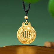 Buddha Stones Gold Plated Copper Koi Fish Strength Necklace Pendant Necklaces & Pendants BS Koi Fish