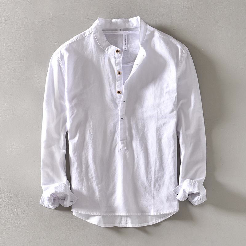 half button dress shirt Stretch Cord Half Button Shirt