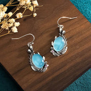 FREE Today: Vitality Energy 925 Sterling Silver Posts Blue Chalcedony Koi Fish Earrings