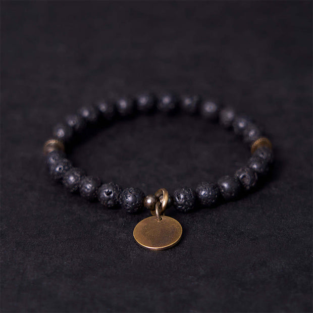 Buddha Stones Natural Lava Rock Beads Calm Support Healing Bracelet