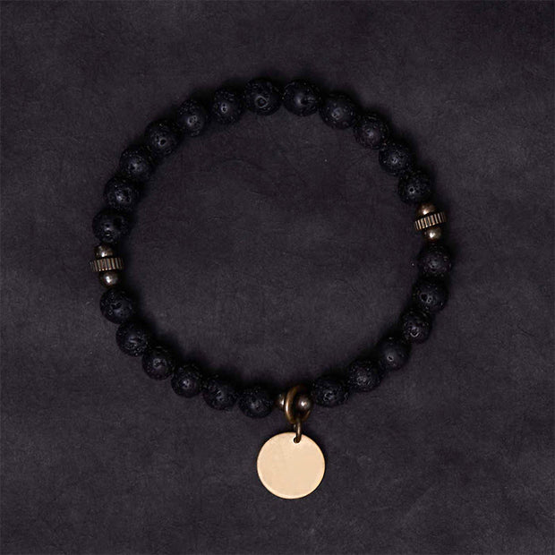 Buddha Stones Natural Lava Rock Beads Calm Support Healing Bracelet