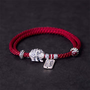 Buddha Stones 925 Sterling Silver Elephant Safe And Well Amulet Charm Strength Bracelet