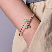 FREE Today: Eliminate Negativity Leaf Pattern Cat Eye Healing Cuff Bracelet Bangle