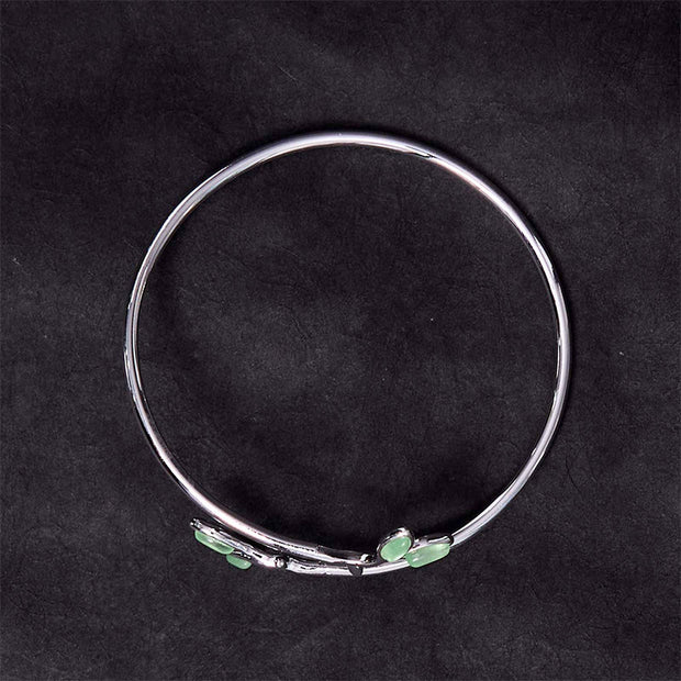 FREE Today: Eliminate Negativity Leaf Pattern Cat Eye Healing Cuff Bracelet Bangle