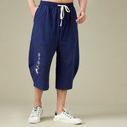 Buddha Stones Casual Solid Color Men's Straight Leg Shorts With Pockets Leisure Cotton Men's Pants Men's Pants BS 12