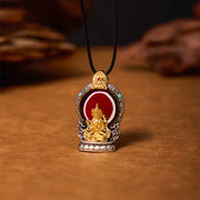 Buddha Stones Tibetan Avalokiteshvara Dzi Bead Pattern Copper Purity Healing Necklace Pendant Necklaces & Pendants BS 1