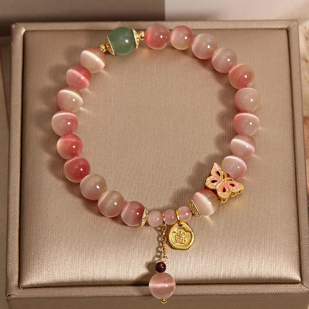 FREE Today: Attract Wealth Gradient Pink Cat's Eye Butterfly Bracelet FREE FREE 4