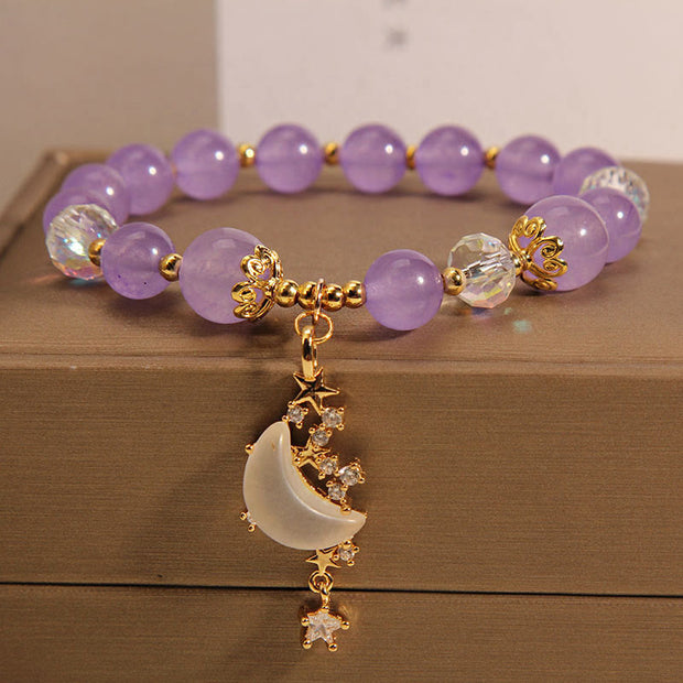 FREE Today: Spiritual Growth Amethyst Moon Star Chalcedony Bracelet FREE FREE 5