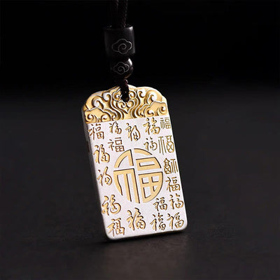 FREE Today: Fortune and Luck Copper Fu Character Auspicious Clouds Rope Necklace Pendant FREE FREE Fu Character Auspicious Clouds