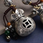 Buddha Stones Fu Character Money Bag Making Money Every Day Fortune Key Chain Key Chain BS 14