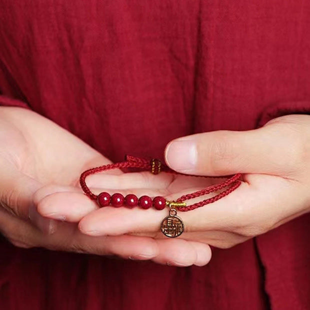 FREE Today: Faith and Connection Cinnabar Fu Character Beads Red String Handmade Braided Bracelet FREE FREE 10