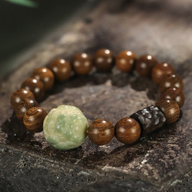 FREE Today: Calm Healing Sandalwood Bodhi Seed PiXiu Ebony Wood Bead Bracelet FREE FREE 10mm(Wrist Circumference: 14-17.5cm)