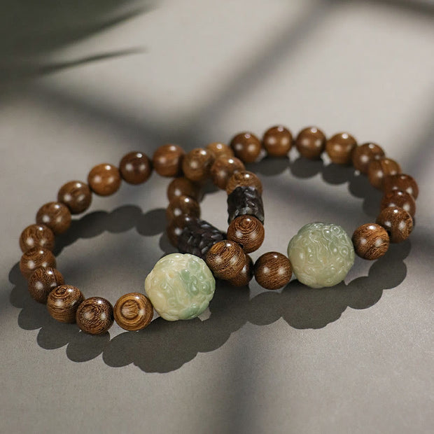 FREE Today: Calm Healing Sandalwood Bodhi Seed PiXiu Ebony Wood Bead Bracelet FREE FREE 8