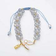 Buddha Stones Natural Moonstone Butterfly Bamboo Healing String Bracelet