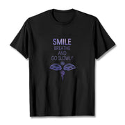 Buddha Stones SMILE BREATHE AND GO SLOWLY Eye Tee T-shirt