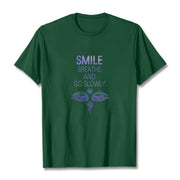 Buddha Stones SMILE BREATHE AND GO SLOWLY Eye Tee T-shirt T-Shirts BS Forest Green 2XL