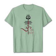 Buddha Stones OM NAMAH SHIVAYA Trident Cotton Tee T-shirt T-Shirts BS PaleGreen 2XL