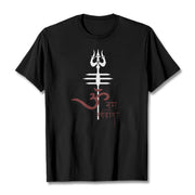 Buddha Stones OM NAMAH SHIVAYA Trident Cotton Tee T-shirt T-Shirts BS Black 2XL