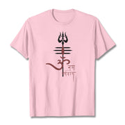 Buddha Stones OM NAMAH SHIVAYA Trident Cotton Tee T-shirt T-Shirts BS LightPink 2XL