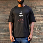 Buddha Stones OM NAMAH SHIVAYA Trident Cotton Tee T-shirt T-Shirts BS 4