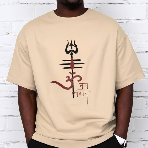 Buddha Stones OM NAMAH SHIVAYA Trident Cotton Tee T-shirt T-Shirts BS 18