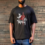 Buddha Stones OM NAMAH SHIVAYA Red Trident Cotton Tee T-shirt T-Shirts BS 3