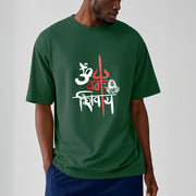 Buddha Stones OM NAMAH SHIVAYA Red Trident Cotton Tee T-shirt T-Shirts BS 10