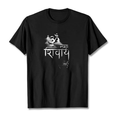 Buddha Stones OM NAMAH SHIVAYA Mountain Cotton Tee T-shirt T-Shirts BS Black 2XL