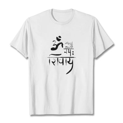 Buddha Stones OM NAMAH SHIVAYA Crane Bamboo Cotton Tee T-shirt T-Shirts BS White 2XL