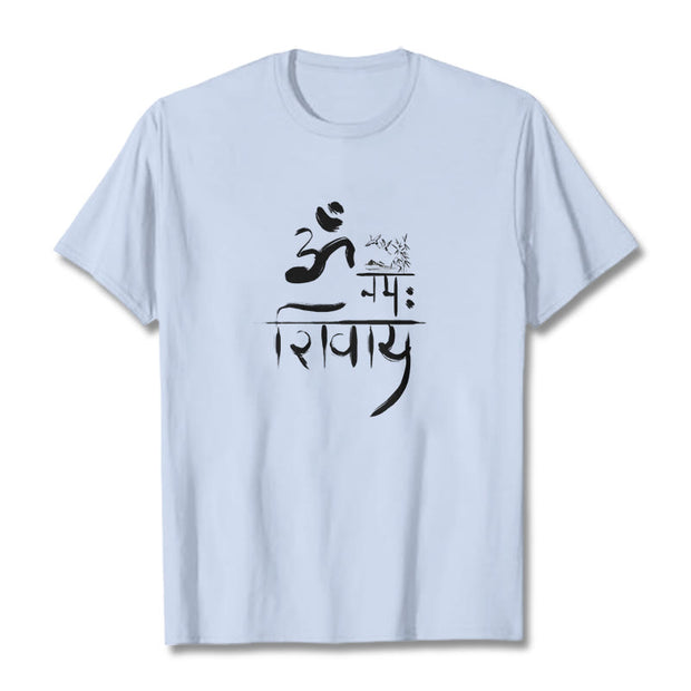 Buddha Stones OM NAMAH SHIVAYA Crane Bamboo Cotton Tee T-shirt