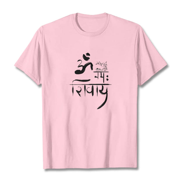 Buddha Stones OM NAMAH SHIVAYA Crane Bamboo Cotton Tee T-shirt