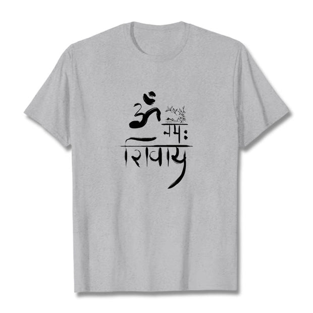 Buddha Stones OM NAMAH SHIVAYA Crane Bamboo Cotton Tee T-shirt