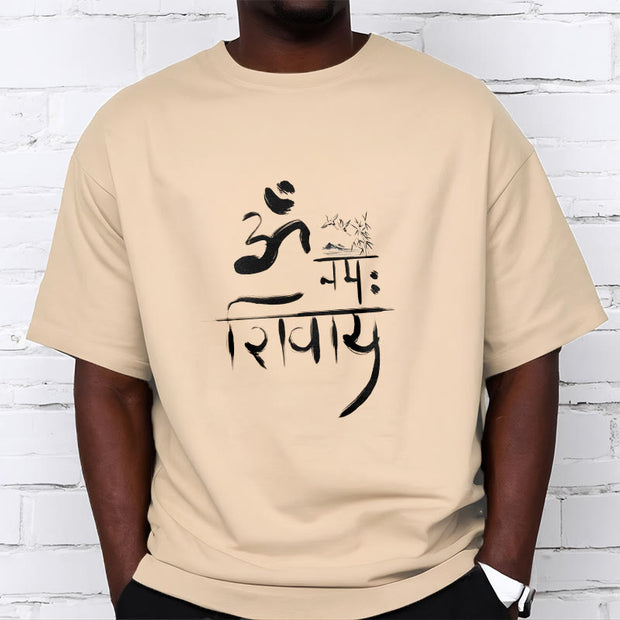 Buddha Stones OM NAMAH SHIVAYA Crane Bamboo Cotton Tee T-shirt T-Shirts BS 17