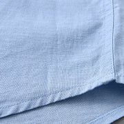 Buddha Stones Men's Long Sleeve Stand Collar With Pocket Pure Color Casual Cotton Linen Shirt - image 20