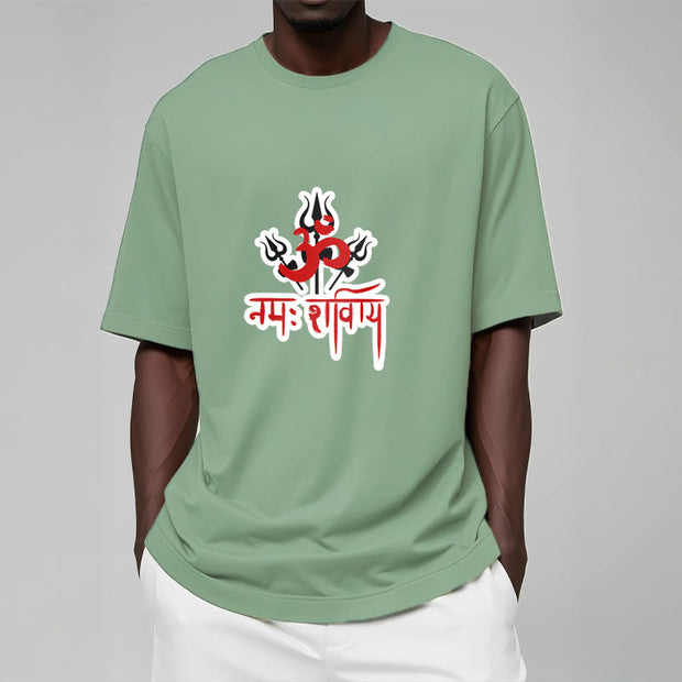 Buddha Stones OM NAMAH SHIVAYA Three Tridents Cotton Tee T-shirt T-Shirts BS 15