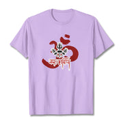 Buddha Stones OM NAMAH SHIVAYA Three Small Tridents Cotton Tee T-shirt T-Shirts BS Plum 2XL