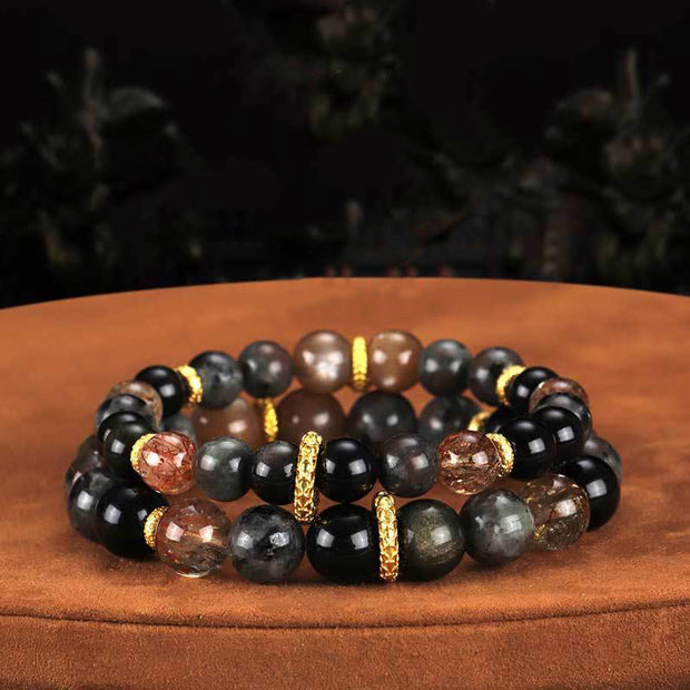 Buddha Stones Sun Stone Lava Rock Positive Bracelet Bracelet BS 5