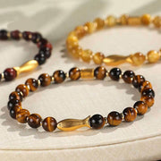 Buddha Stones Tiger Eye Koi Fish Courage Bracelet