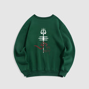 Buddha Stones OM NAMAH SHIVAYA Trident Fleece Lined Polyester Sweatshirt