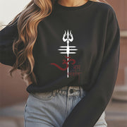 Buddha Stones OM NAMAH SHIVAYA Trident Fleece Lined Polyester Sweatshirt