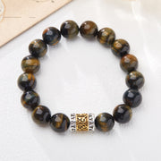 Buddha Stones Tiger Eye Six True Words Courage Bracelet Bracelet BS 1