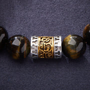 Buddha Stones Tiger Eye Six True Words Courage Bracelet Bracelet BS 3