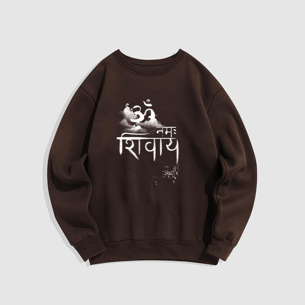 Buddha Stones OM NAMAH SHIVAYA Mountain Fleece Lined Polyester Sweatshirt